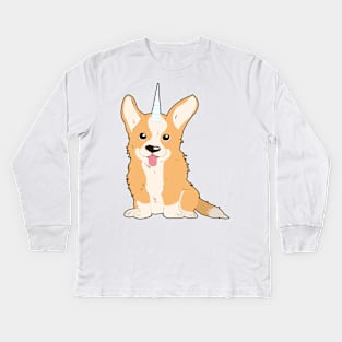 Corgi-corn Kids Long Sleeve T-Shirt